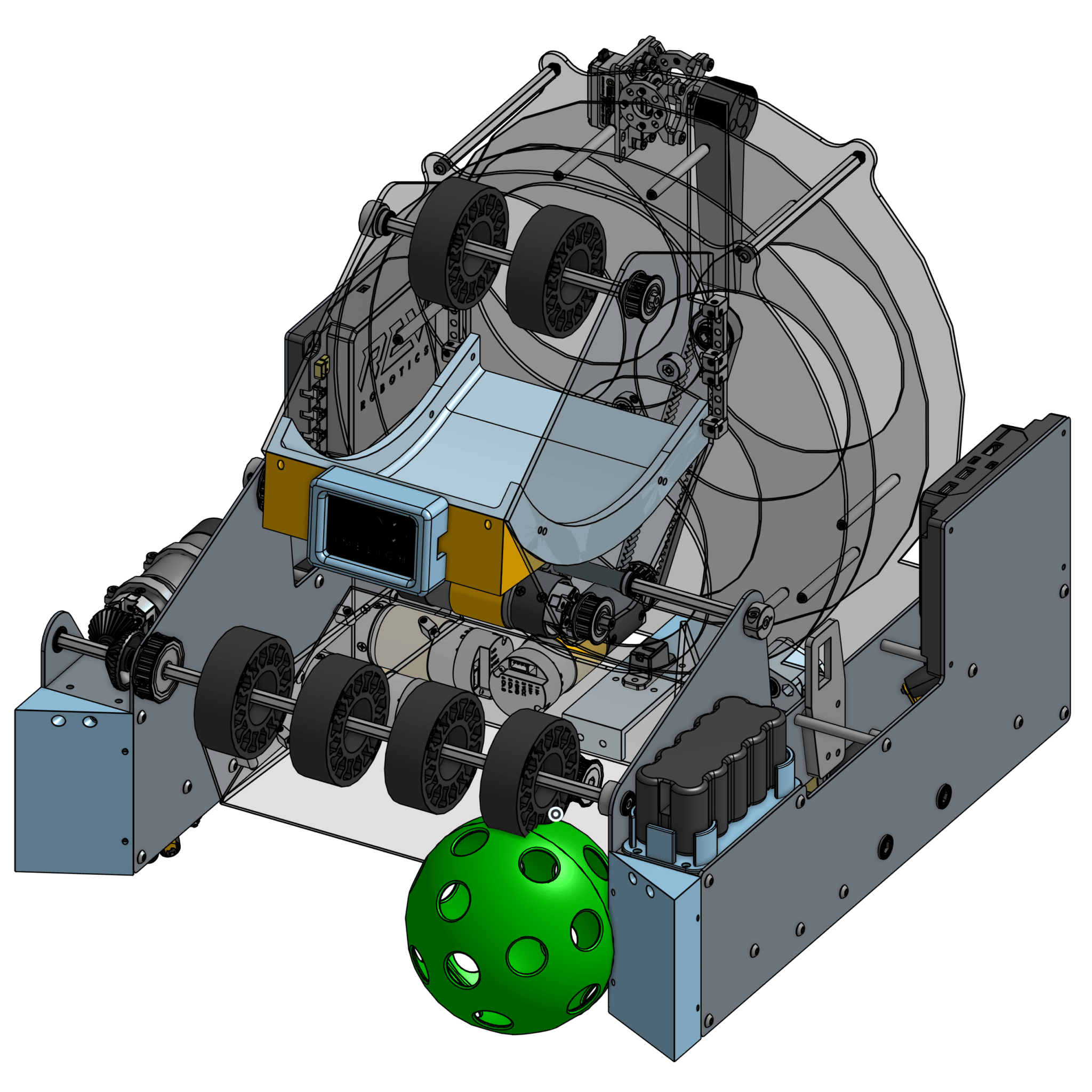 A picture of the CAD from the 2025-2026 season of FIRST Tech Challenge